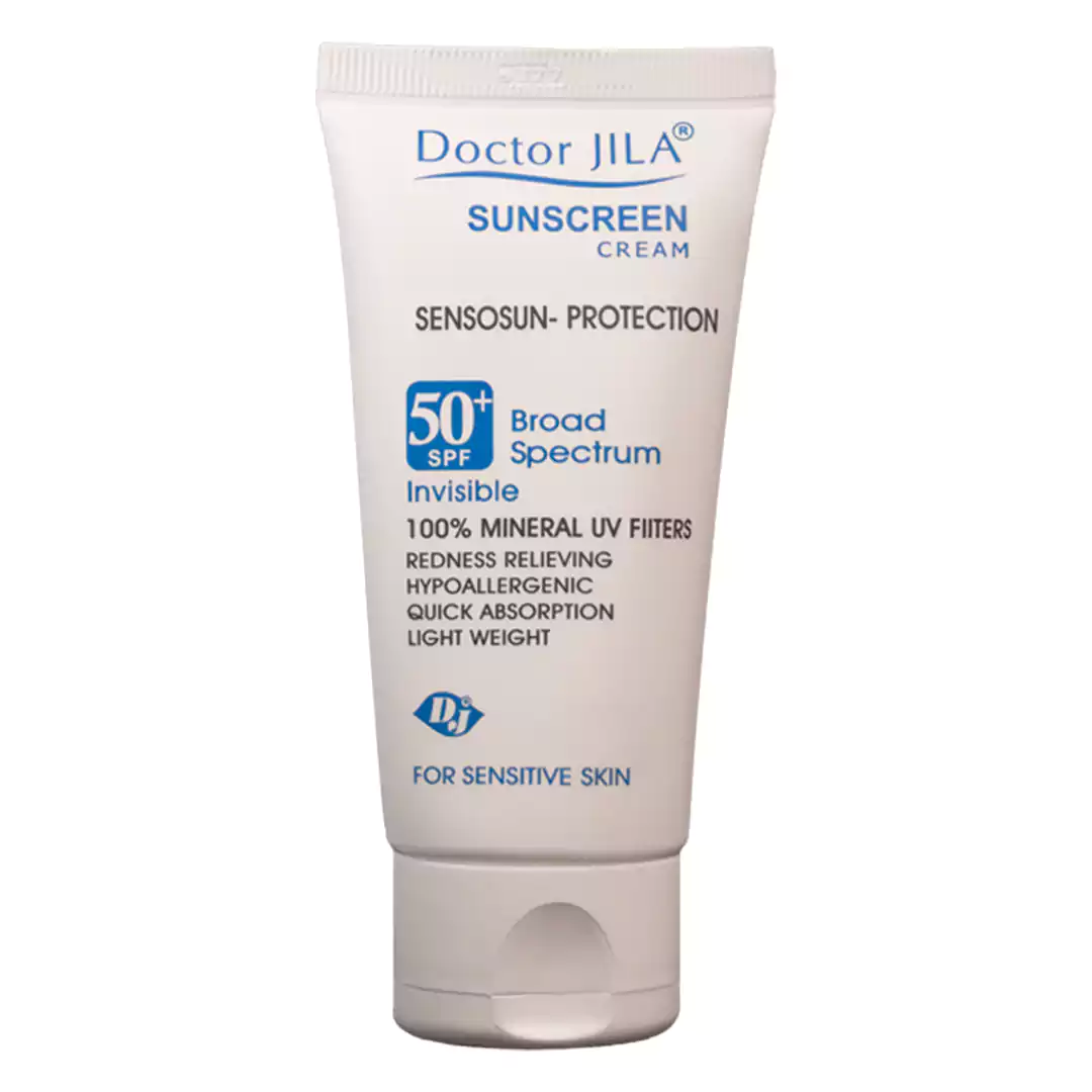 کرم ضد آفتاب بی رنگ سنسوسان پروتکشن SPF50 دکتر ژیلا