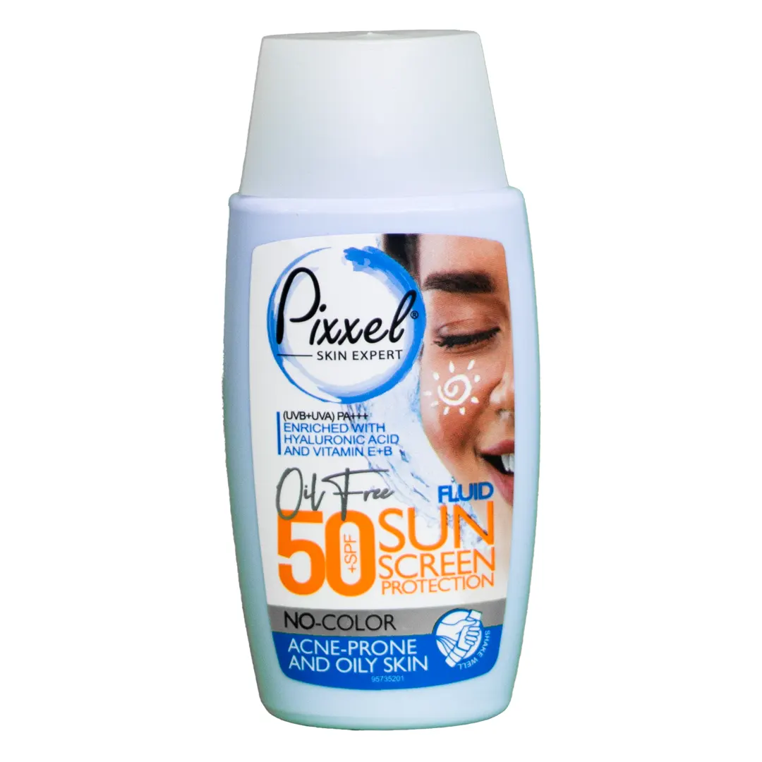 کرم ضد آفتاب بدون رنگ SPF50 پیکسل مناسب پوست های چرب و جوش دار حجم 50 میلی لیتر